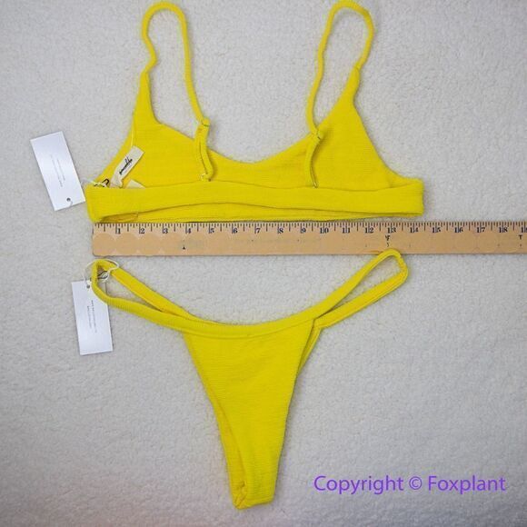 New! Set! Mello the Label low cut top and Brazilian bottom Limao yellow, size M - Picture 6 of 16